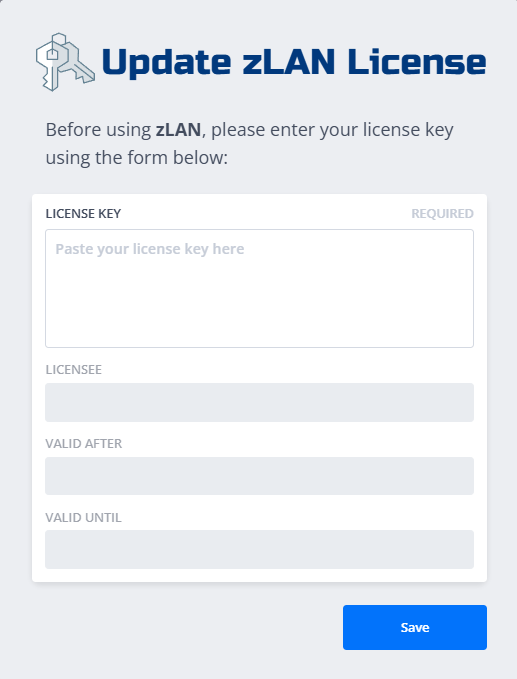License prompt